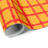 Vet en levendig Oranje rood controlepatroon Cadeaupapier (Rol Hoek)