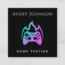 Vet en minimale gametest Neon Gradiënt Joystick Vierkante Visitekaartje
