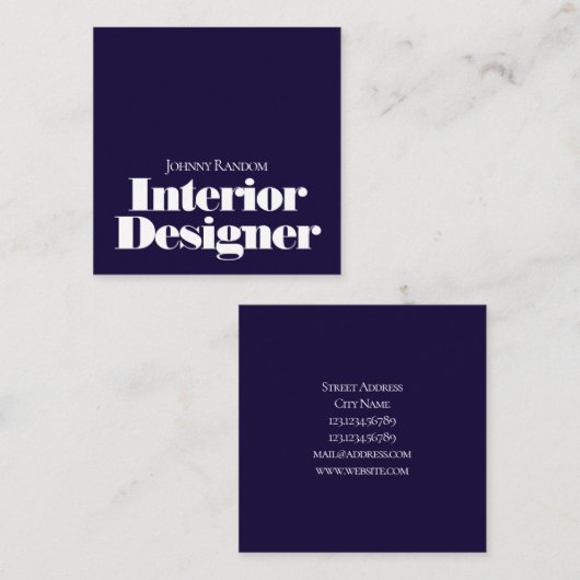 Vet en minimale stijl vierkante visitekaartje (Voorkant / Achterkant)