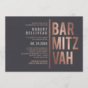 Vet en minimalistische balk Mitzvah Kaart
