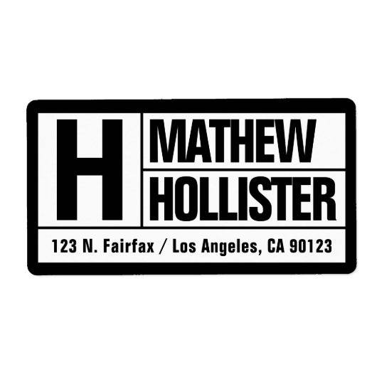 Vet en modern groot lettertype | Terugkeeradres Etiket (Voorkant)