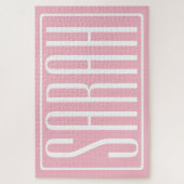 Vet en modern Jouw naam of Word | wit op roze Legpuzzel (Verticaal)