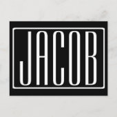 Vet en modern Jouw naam of Word | Zwart wit Briefkaart (Voorkant)