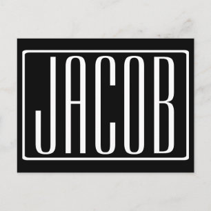 Vet en modern Jouw naam of Word Zwart wit Briefkaart