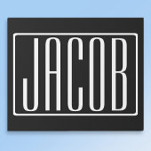 Vet en modern Jouw naam of Word | Zwart wit Cadeaupapier