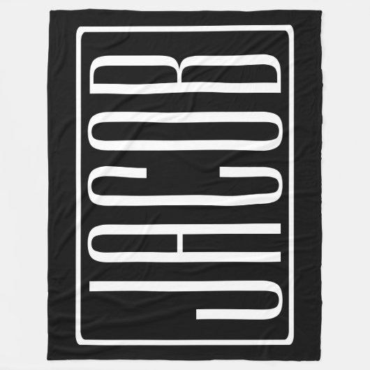 Vet en modern Jouw naam of Word | Zwart wit Fleece Deken (Voorkant)