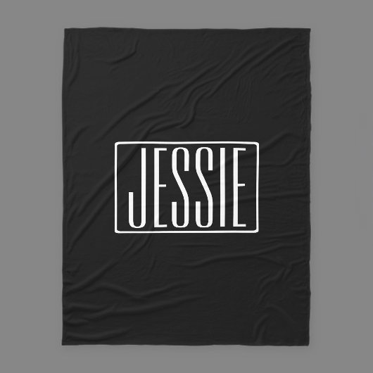 Vet en modern Jouw naam of Word | Zwart wit Fleece Deken