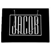 Vet en modern Jouw naam of Word | Zwart wit Groot Cadeauzakje (Voorkant)