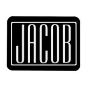 Vet en modern Jouw naam of Word | Zwart wit Magneet (Horizontaal)