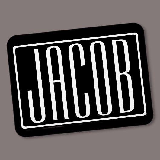 Vet en modern Jouw naam of Word | Zwart wit Magneet