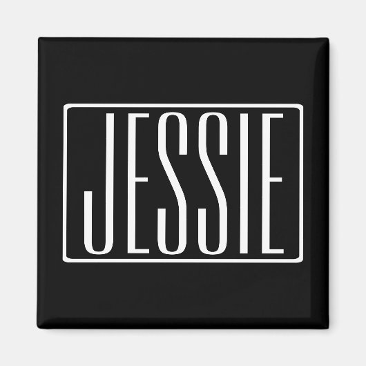 Vet en modern Jouw naam of Word | Zwart wit Magneet (Voorkant)