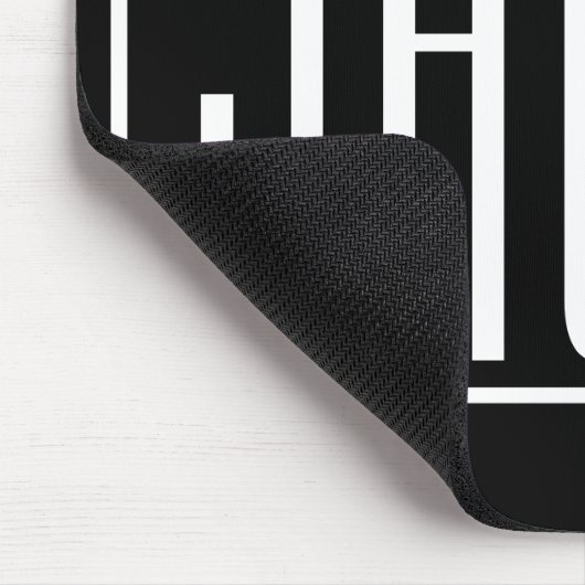 Vet en modern Jouw naam of Word | Zwart wit Muismat (Hoek)