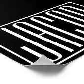 Vet en modern Jouw naam of Word | Zwart wit Poster (Hoek)