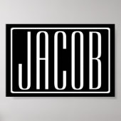 Vet en modern Jouw naam of Word | Zwart wit Poster (Voorkant)