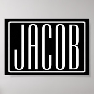 Vet en modern Jouw naam of Word   Zwart wit Poster