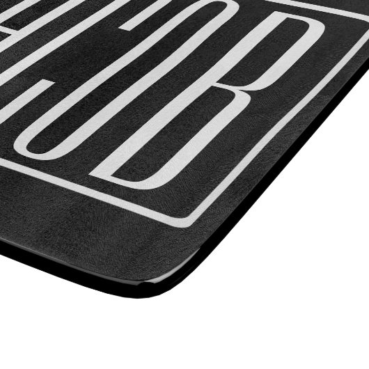 Vet en modern Jouw naam of Word | Zwart wit Snijplank (Hoek)