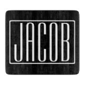 Vet en modern Jouw naam of Word | Zwart wit Snijplank (Voorkant)