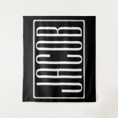 Vet en modern Jouw naam of Word | Zwart wit Wandkleed (Voorkant)