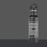 Vet en modern Jouw naam of Word | Zwart wit Waterfles<br><div class="desc">Classy,  vet en modern.</div>