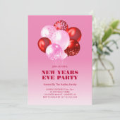 Vet en Modern New Years Eve Uitnodiging (Staand voorkant)