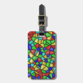 Vet en mooi: een veelkleurig marmer design bagagelabel (Voorkant verticaal)