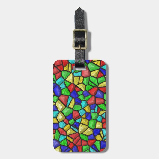 Vet en mooi: een veelkleurig marmer design bagagelabel (Voorkant verticaal)