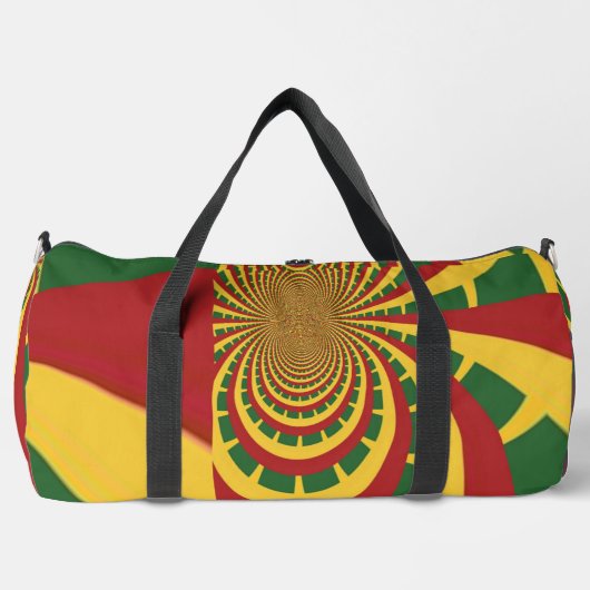 Vet en mooi: in rode, gouden, groene print plunjezak (Voorkant)