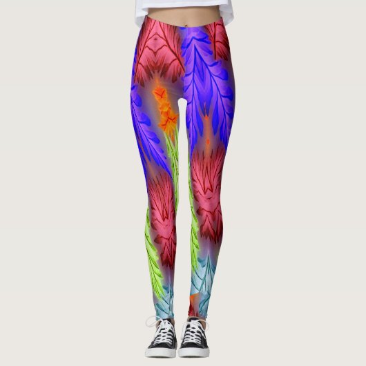 Vet en mooi kleurrijk "Ratti_Creative_Arts" Le Leggings (Voorkant)