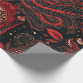 Vet en mooi ontwerp van het rode paisleypatroon cadeaupapier (Hoek)