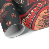 Vet en mooi ontwerp van het rode paisleypatroon cadeaupapier (Rol Hoek)