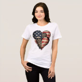 Vet en patriottisch wild hart Tri-Blend shirt (Voorkant volledig)