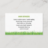 Vet en professioneel gazononderhoud maaien visitekaartje (Achterkant)