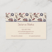 Vet en stijlvol | Moderne chique elegante bloem Visitekaartje (Achterkant)