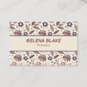 Vet en stijlvol | Moderne chique elegante bloem Visitekaartje (Voorkant)