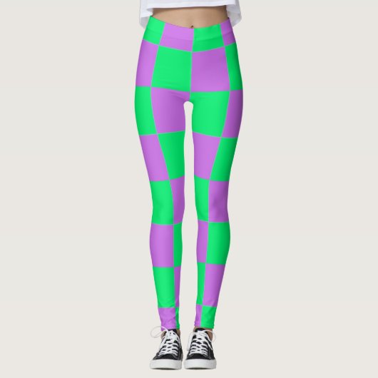Vet en tijdloos: schaakbordpatroon leggings (Voorkant)