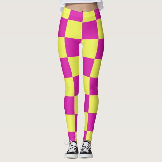 Vet en tijdloos: schaakbordpatroon leggings (Voorkant)
