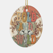 Vet en wild retro olifant keramisch ornament (Rechts)