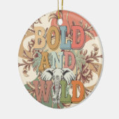 Vet en wild retro olifant keramisch ornament (Links)