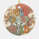Vet en wild retro olifant keramisch ornament (Achterkant)