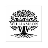 Vet enkele initiaal boven levensboom naam #2  zelfinktende stempel (Design)