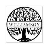 Vet enkele initiaal over levensboom naam #1FR Zelfinktende Stempel (Design)