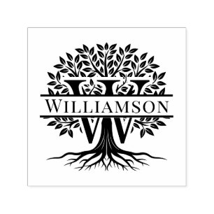 Vet enkele initiële boven Boom des levens Naam #2 Zelfinktende Stempel