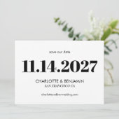 Vet Esthetisch Zwart-wit Typografie Modern Save The Date (Staand voorkant)