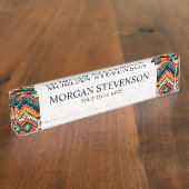 Vet Etnische Native Tribal Patroon Naambordje (Zijkant)