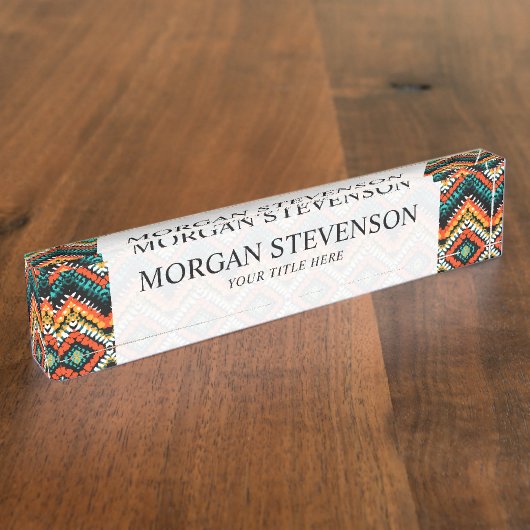 Vet Etnische Native Tribal Patroon Naambordje (Zijkant)