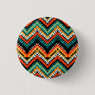 Vet Etnische Native Tribal Patroon Ronde Button 3,2 Cm