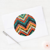 Vet Etnische Native Tribal Patroon Ronde Sticker (Envelop)