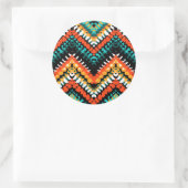 Vet Etnische Native Tribal Patroon Ronde Sticker (Tas)