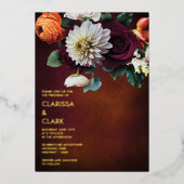 Vet Eucalyptus Wilde Vloer Oranje huwelijk Folie Uitnodiging (Voorkant)