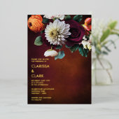 Vet Eucalyptus Wilde Vloer Oranje huwelijk Folie Uitnodiging (Staand Voorkant)